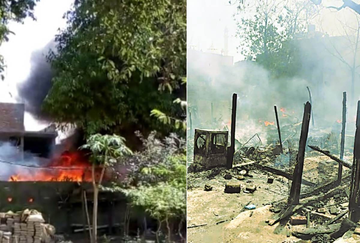 fire broke out in jhuggi basti in lucknow