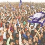 महेश्वर इंटर कॉलेज में बसपा, सपा, रालोद गठबंधन की जनसभा में उपस्थित भीड़।