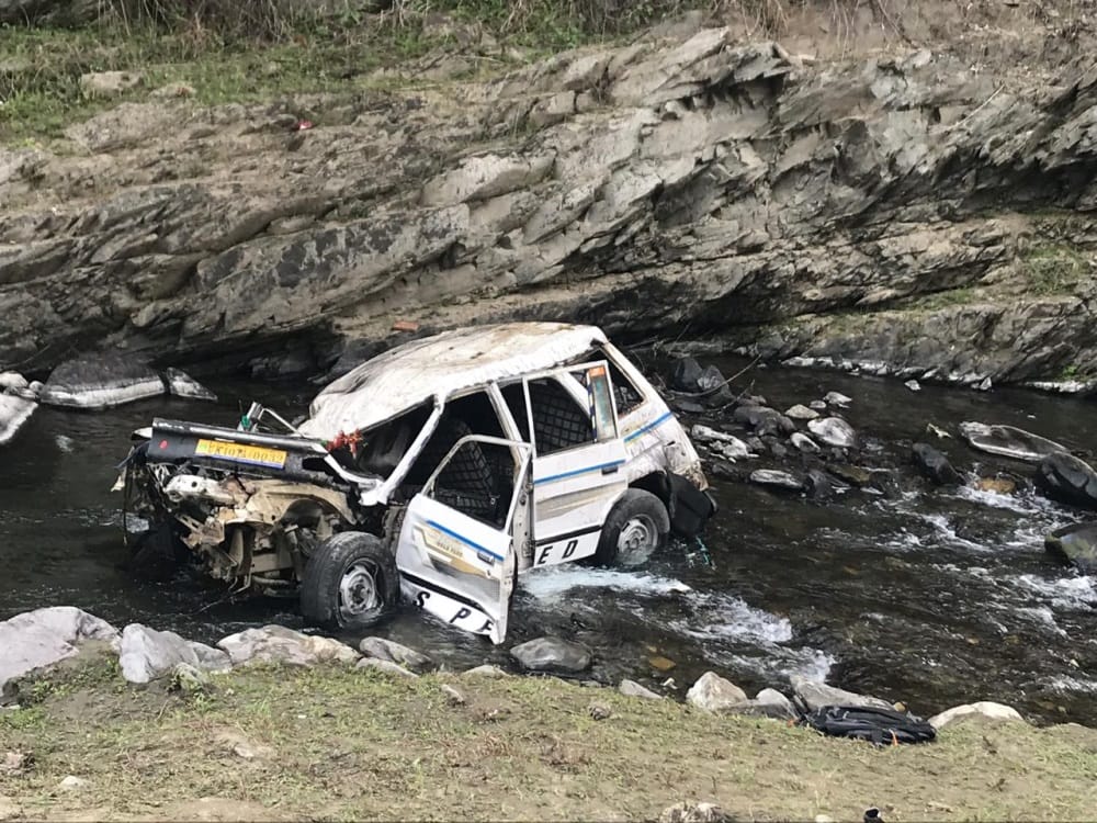 Three people died due to falling into a vehicle ditch at Ramban