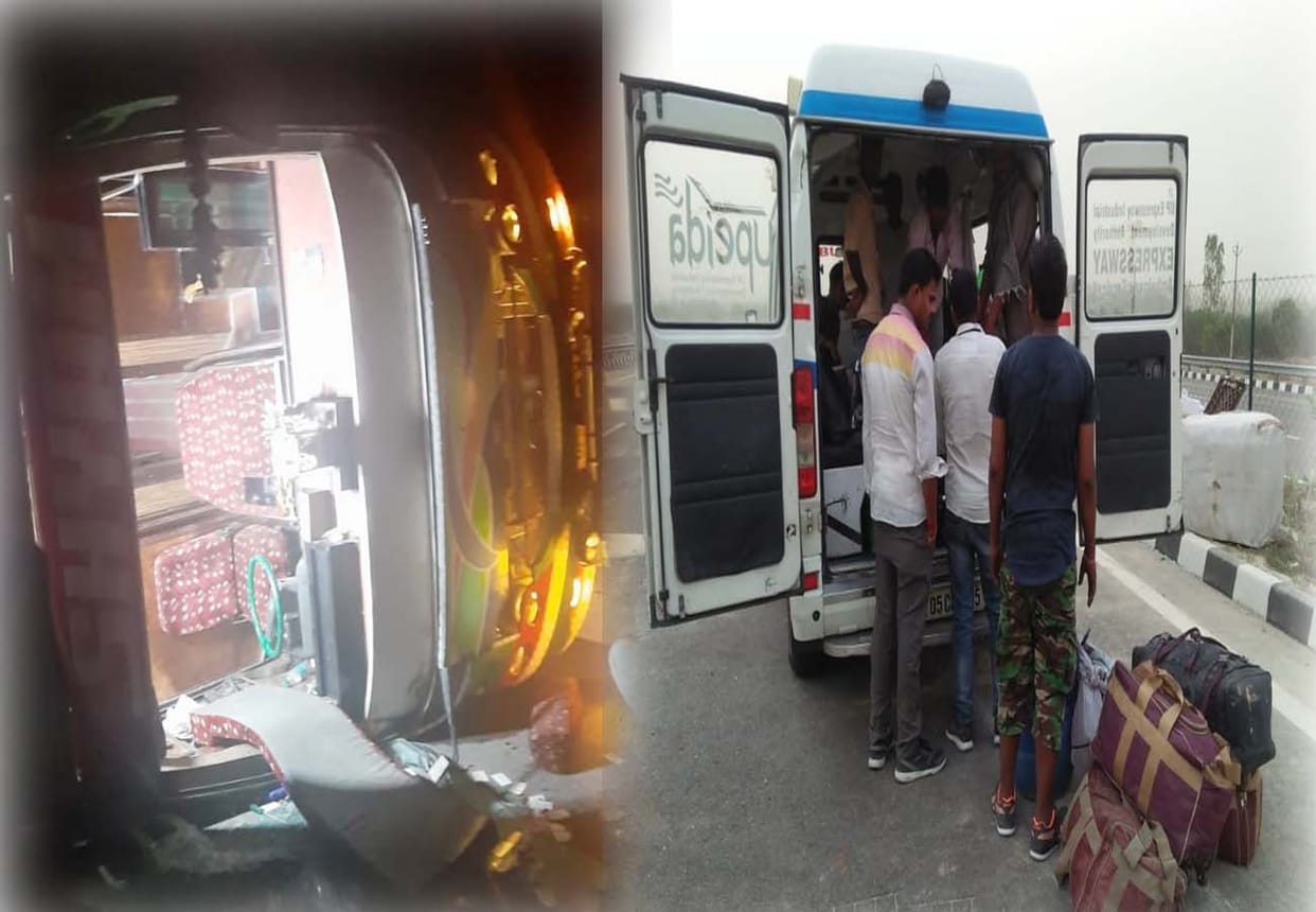 Road accident on Agra Lucknow expressway, eight people injured