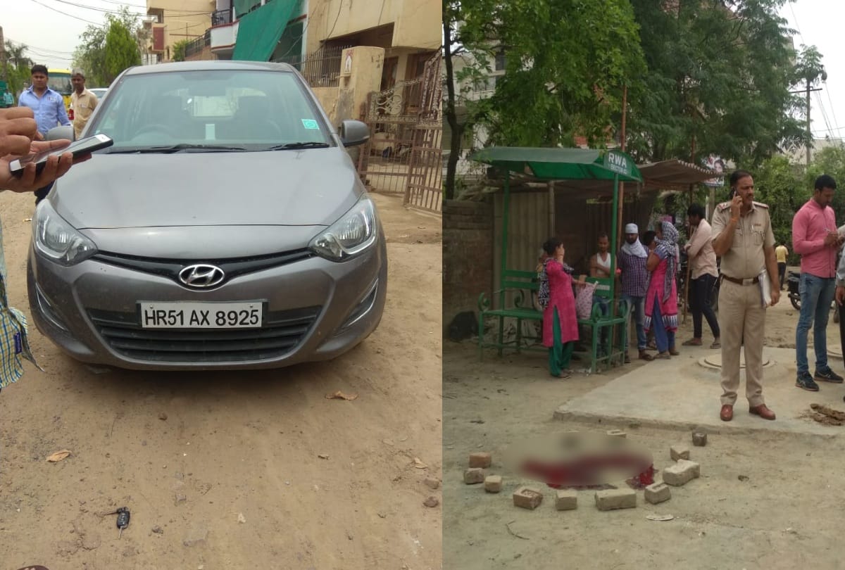 faridabad criminals took car driver out of it and slit his throat with sword