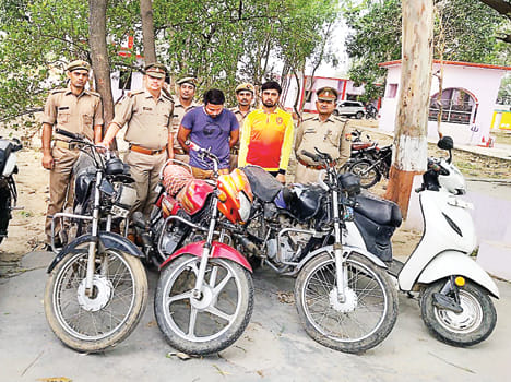 Two vehicle thieves arrested with five bikes of theft