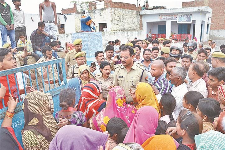 Ambedkar statue damage, commotion
