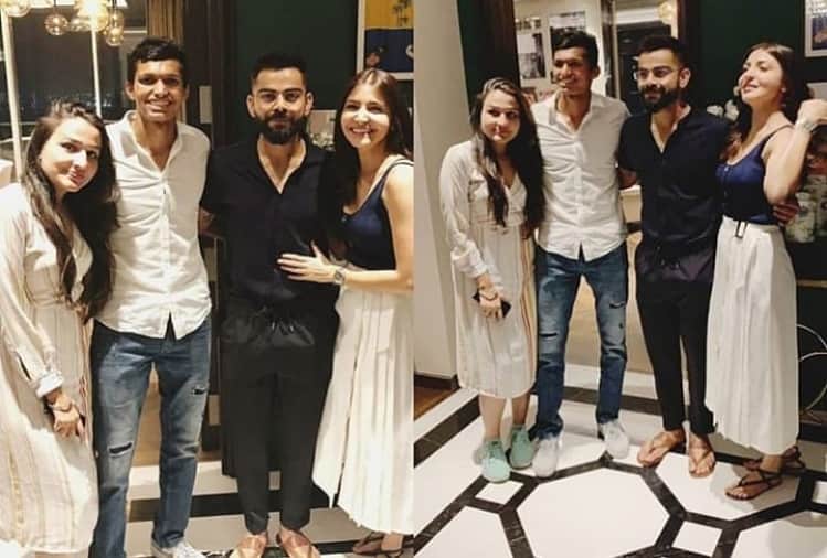 anushka sharma and virat kohli host dinner for rcb cricketers