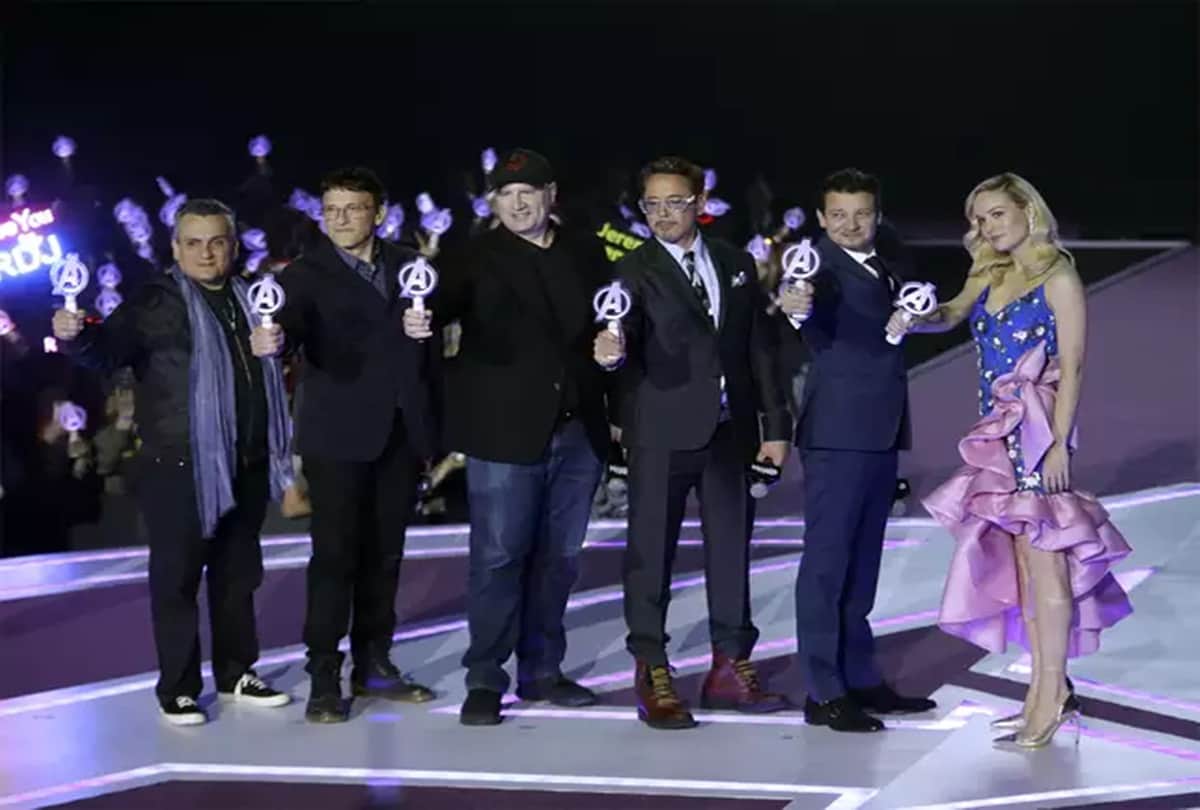 Avengers Endgame Robert Downey Jr Jeremy Renner get emotional on stage