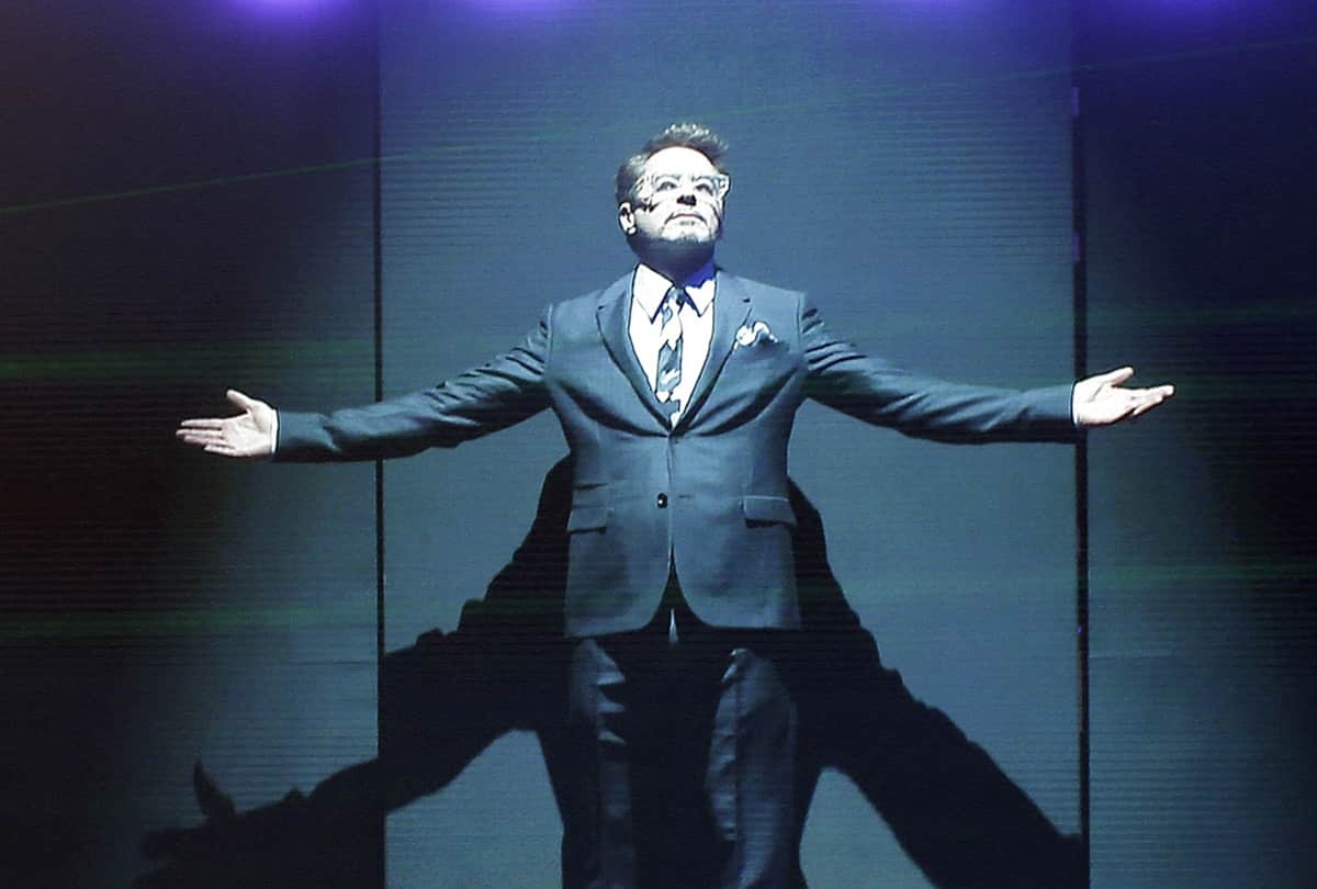 Avengers Endgame Robert Downey Jr Jeremy Renner get emotional on stage