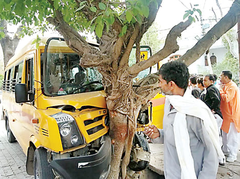 School bus collides with school bus, injures nine children
