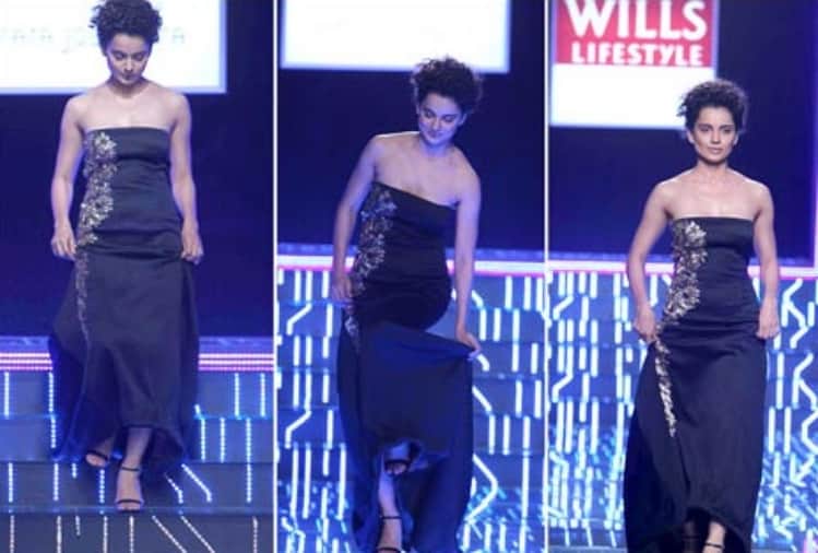poonam dhillon and these actress fall in ramp walk