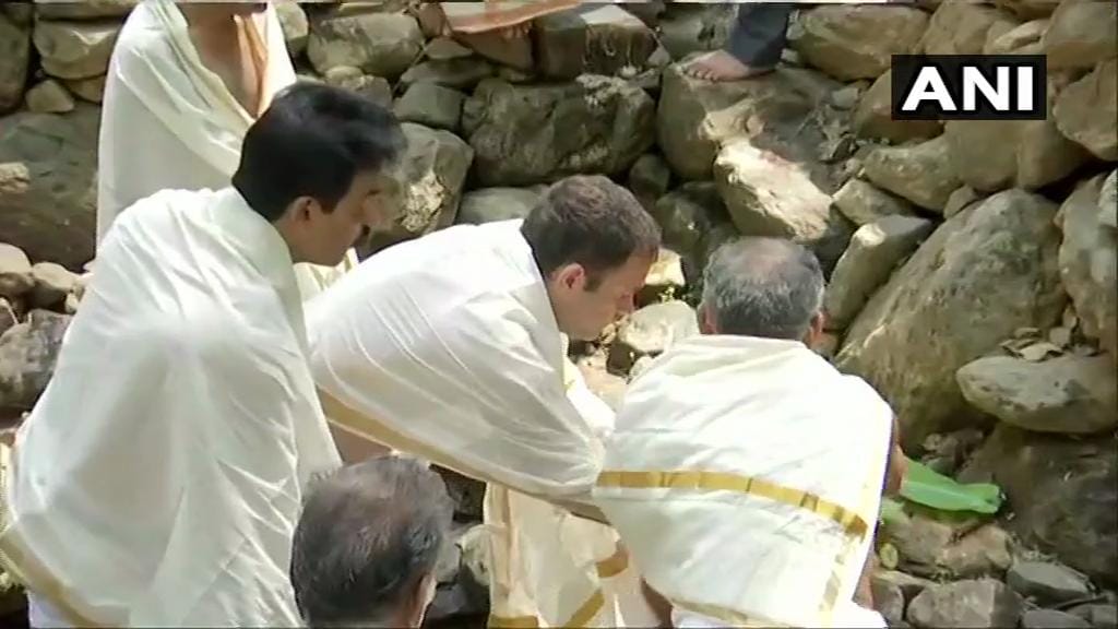 Lok Sabha Chunav 2019:Congress President in Wayanad offering prayers at Thirunelli temple