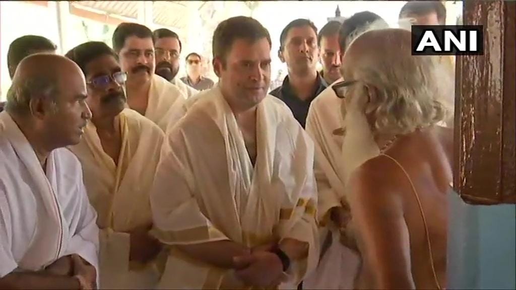 Lok Sabha Chunav 2019:Congress President in Wayanad offering prayers at Thirunelli temple