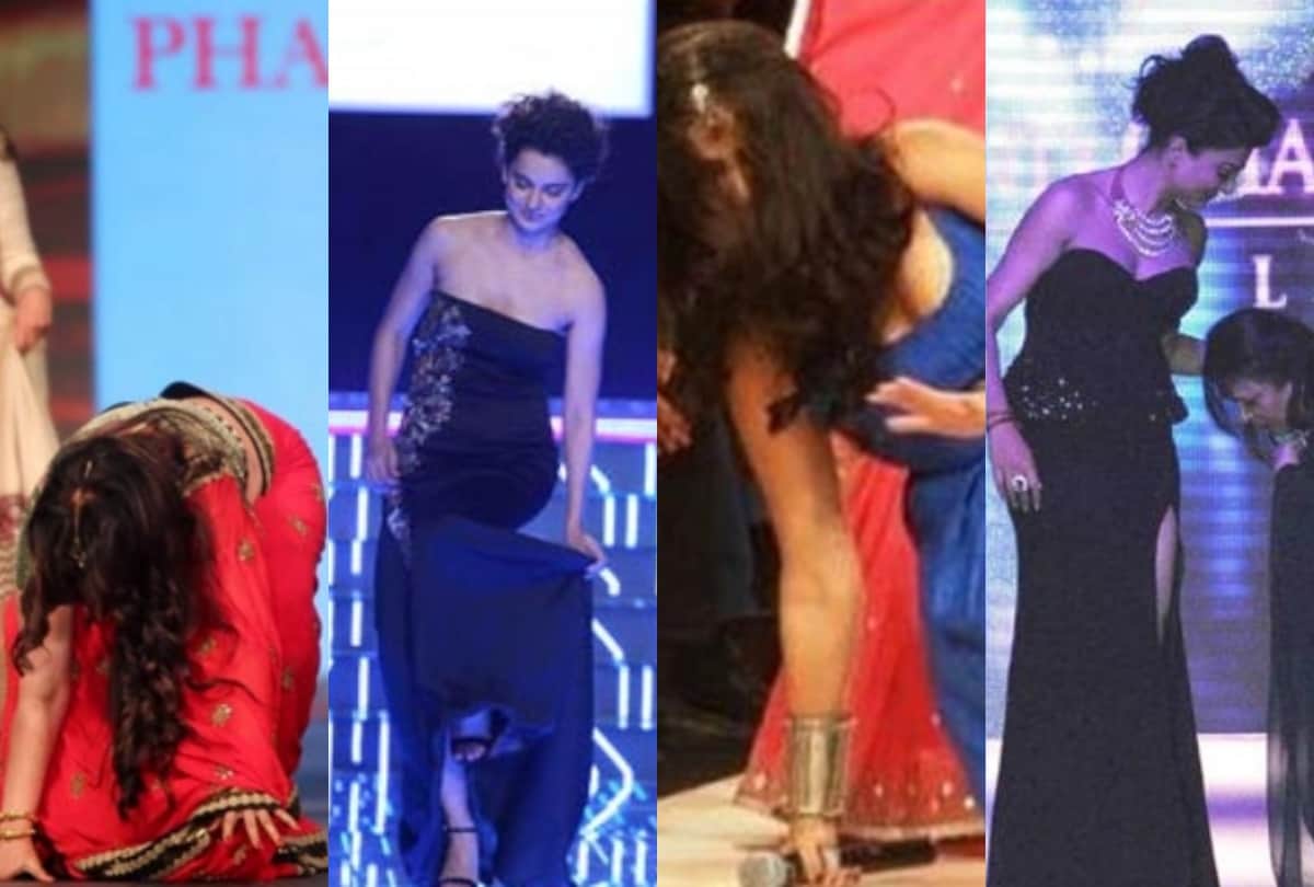 poonam dhillon and these actress fall in ramp walk