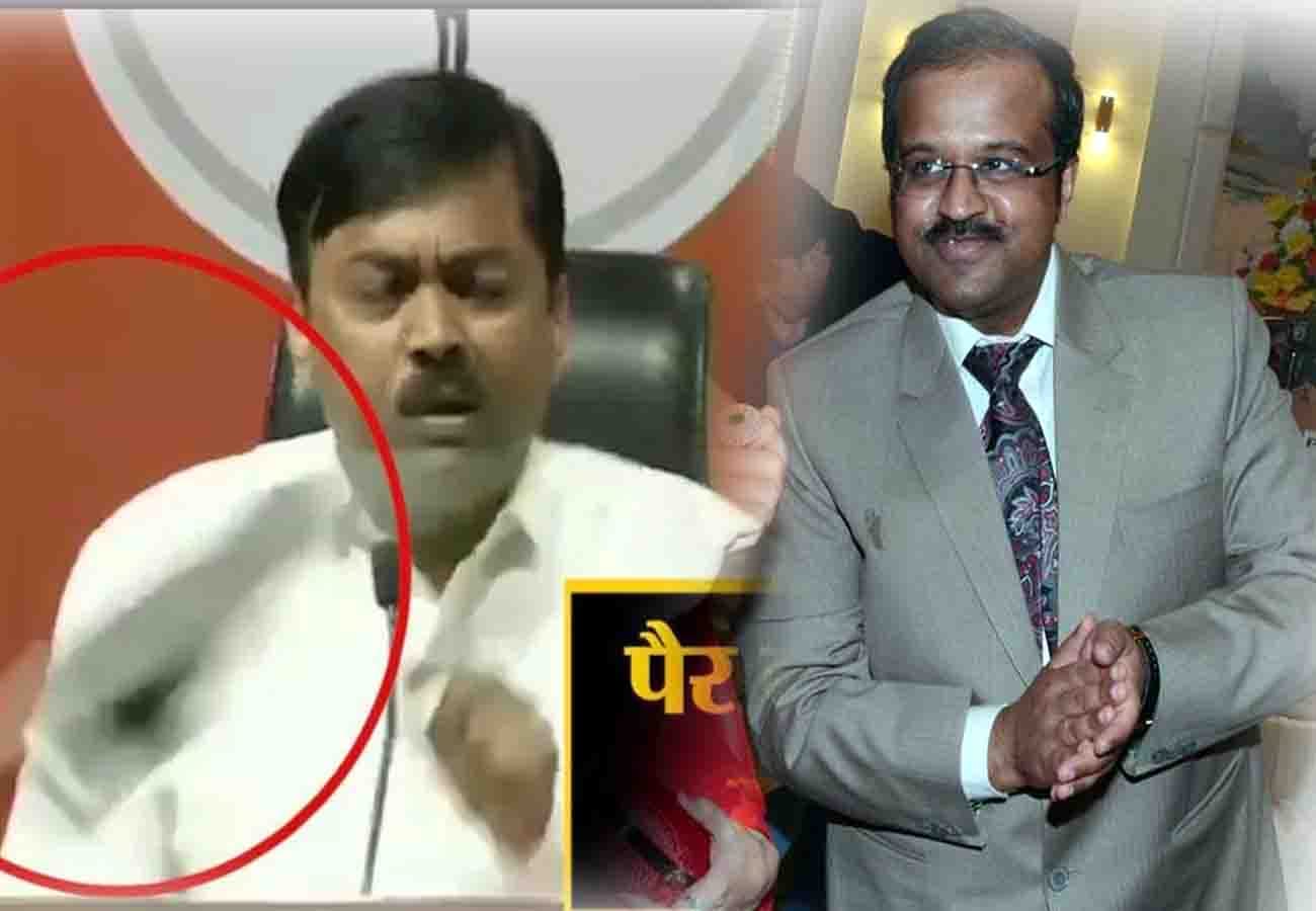Shoe attack on politician in Press Conference by kanpur doctor named bhargav
