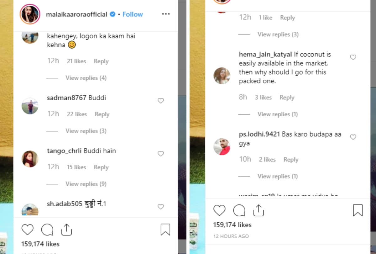 malaika arora troll after workout post users called old