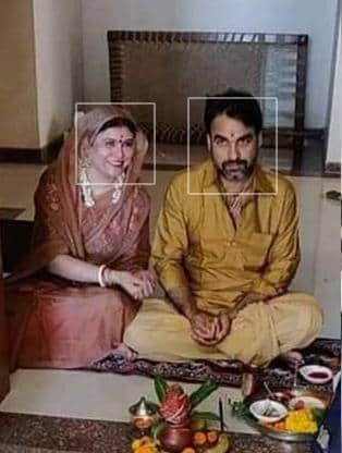 pankaj triapthi griha pravesh pooja with wife mridula tripathi in his new house madh island