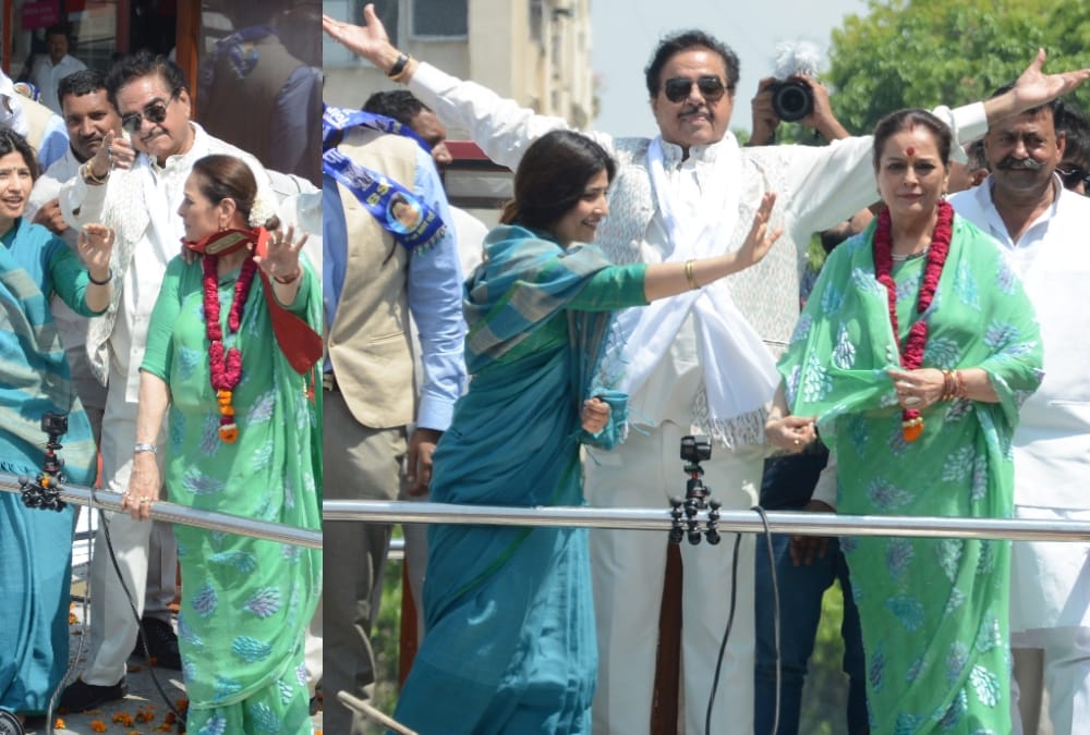 Lok Sabha Elections 2019 pics of Shatrughan Sinha in his wife's nomination procession.