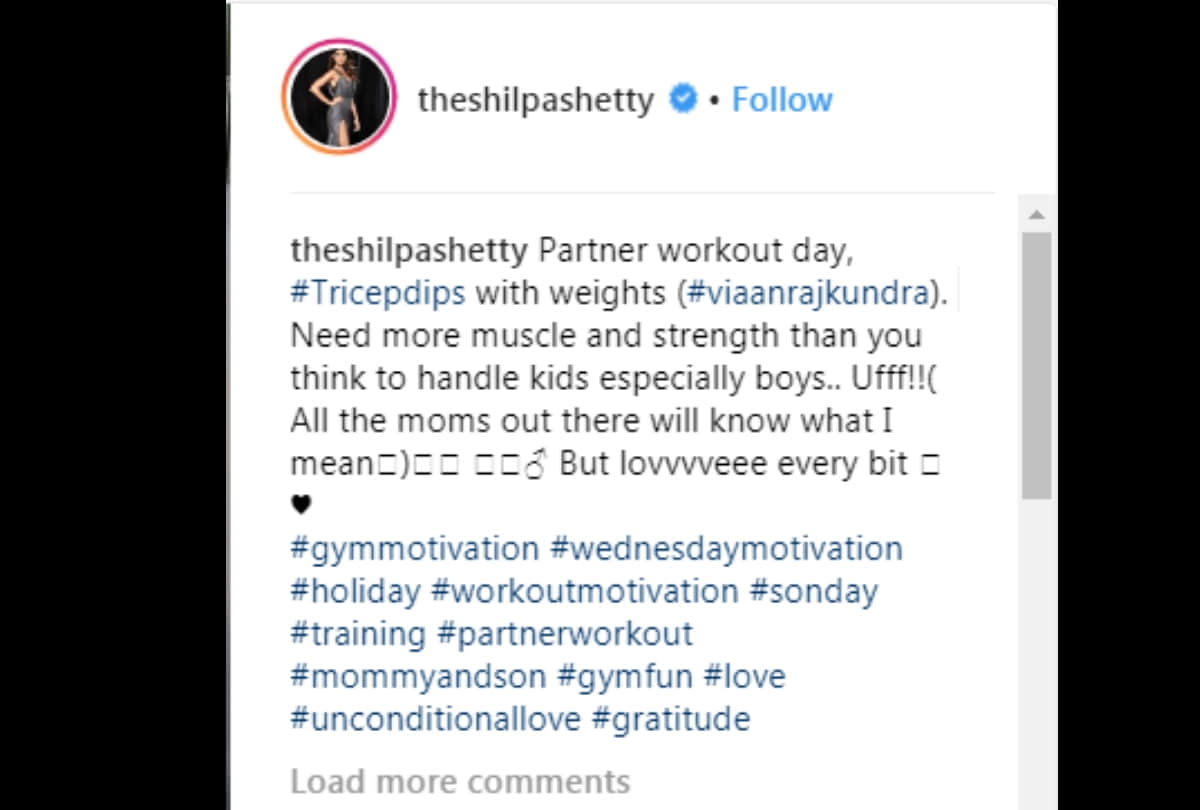 shilpa shetty post a video with her son vian workout