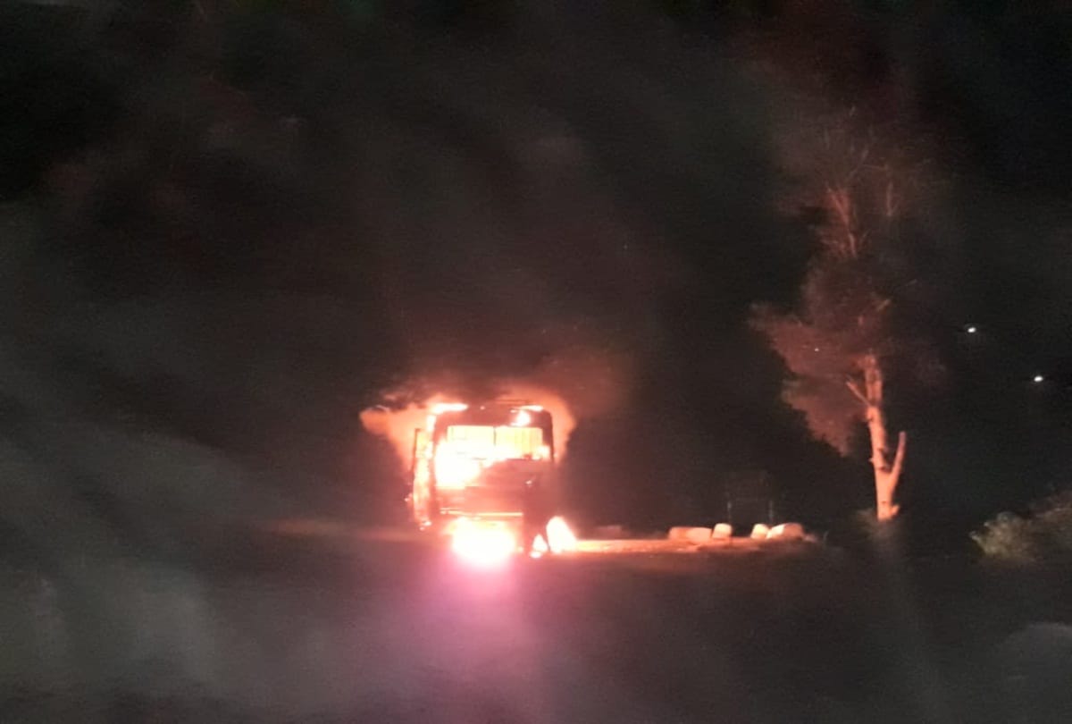 fire broke out in hrtc bus in kinnaur himachal