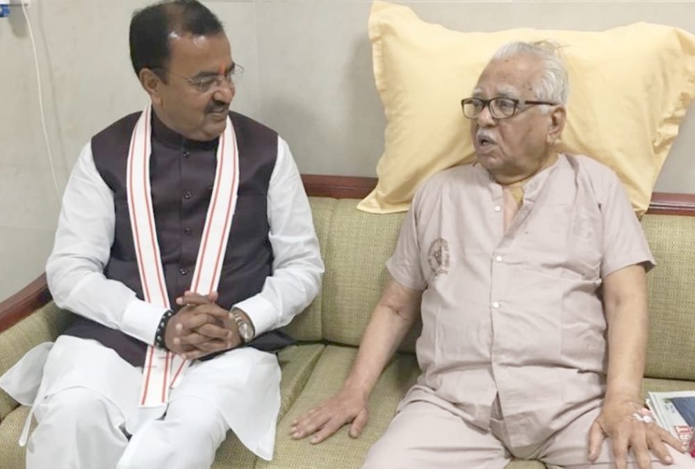 Keshav Prasad Maurya meets Governor Ram Naik.