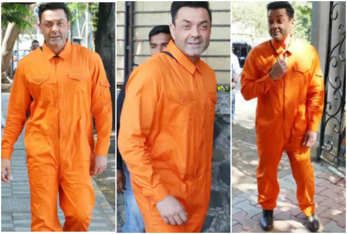 Bobby Deol spotted in jumpsuit while shooting upcoming film