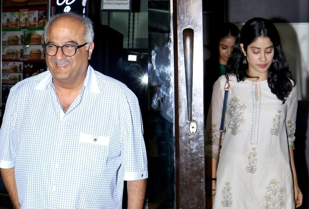 Janhvi Kapoor looks beautiful as she steps out for dinner outing with father Boney Kapoor