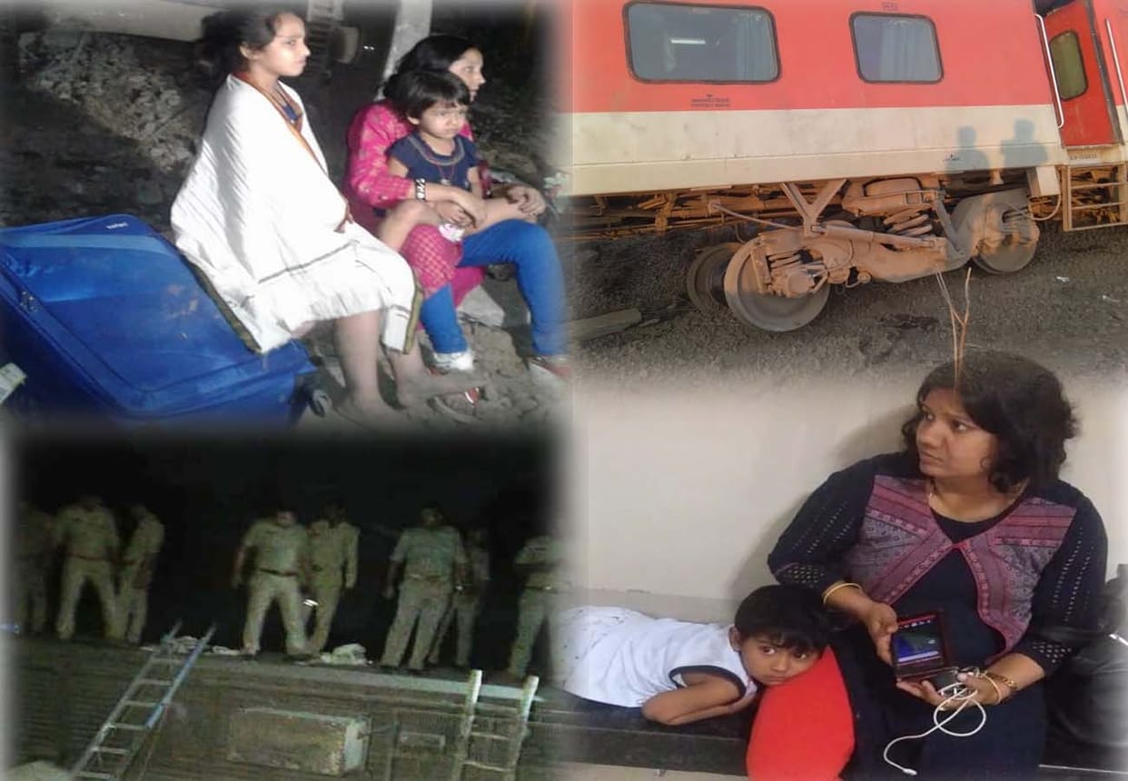poorva express train derailed at kanpur
