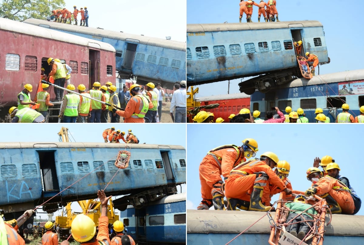 mock drill of NDRF and north railway's officers in alambagh yard in lucknow