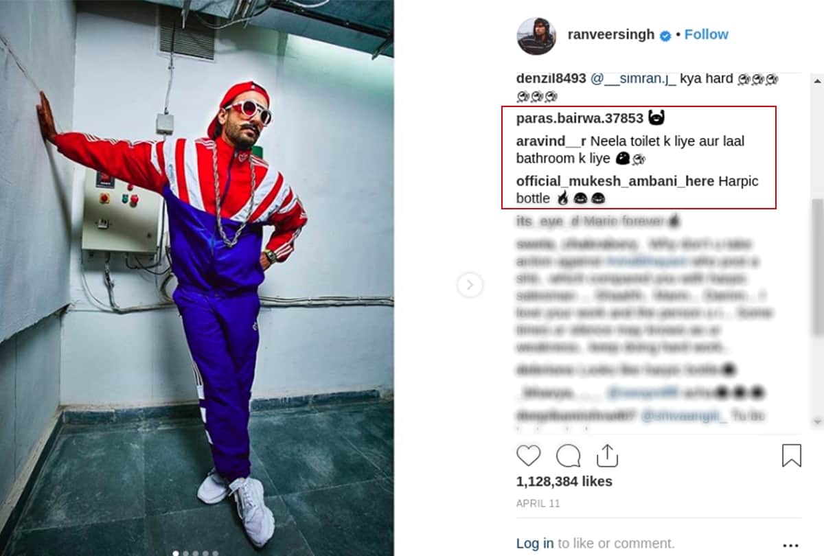 Ranveer Singh trolled after shared his photo trolls compare him Harpic Toilet Cleaner
