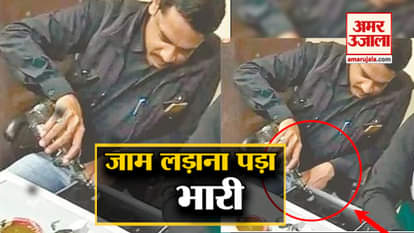 Aligarh Roadways employees seen pouring liquor into glasses inside office premises