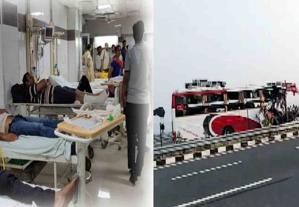 bus collision with truck on expressway seven died
