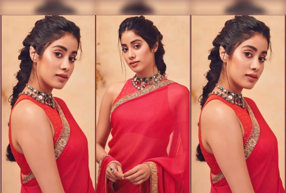 Janhvi Kapoor looks stunning in pink sari at Dadasaheb Phalke Awards