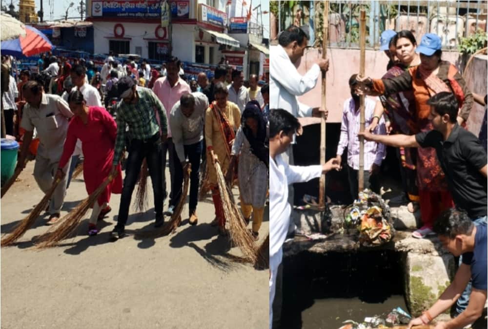 Congress workers clicks only photos during cleaning campaign in haridwar mayor clean Drains
