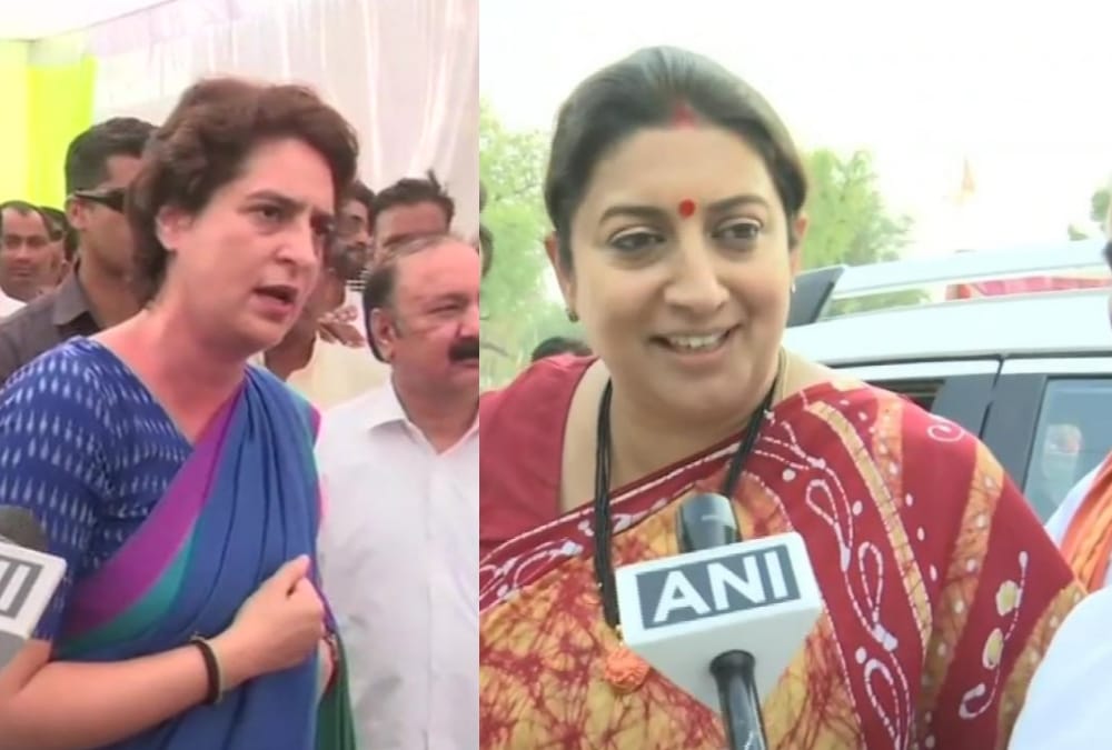 lok sabha election 2019 : people on road after priyanka gandhi-smriti irani comment on each other