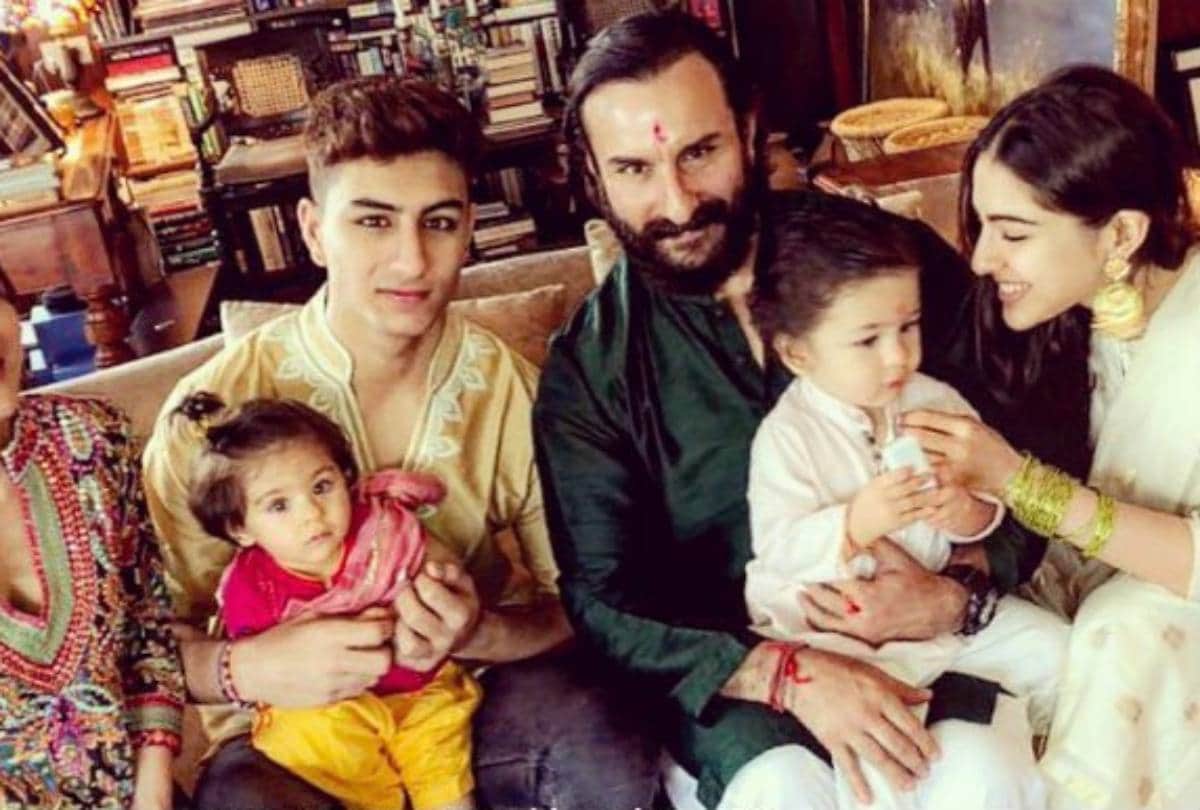 sara ali khan share taimur photo with his step brother ibrahim
