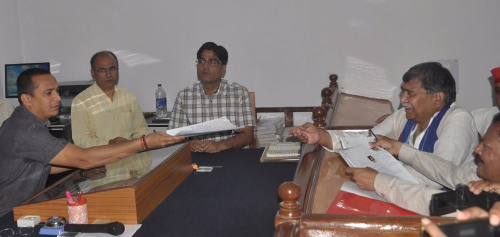 sp-bsp-rld candidate ramprasad chaudhary filed nomination