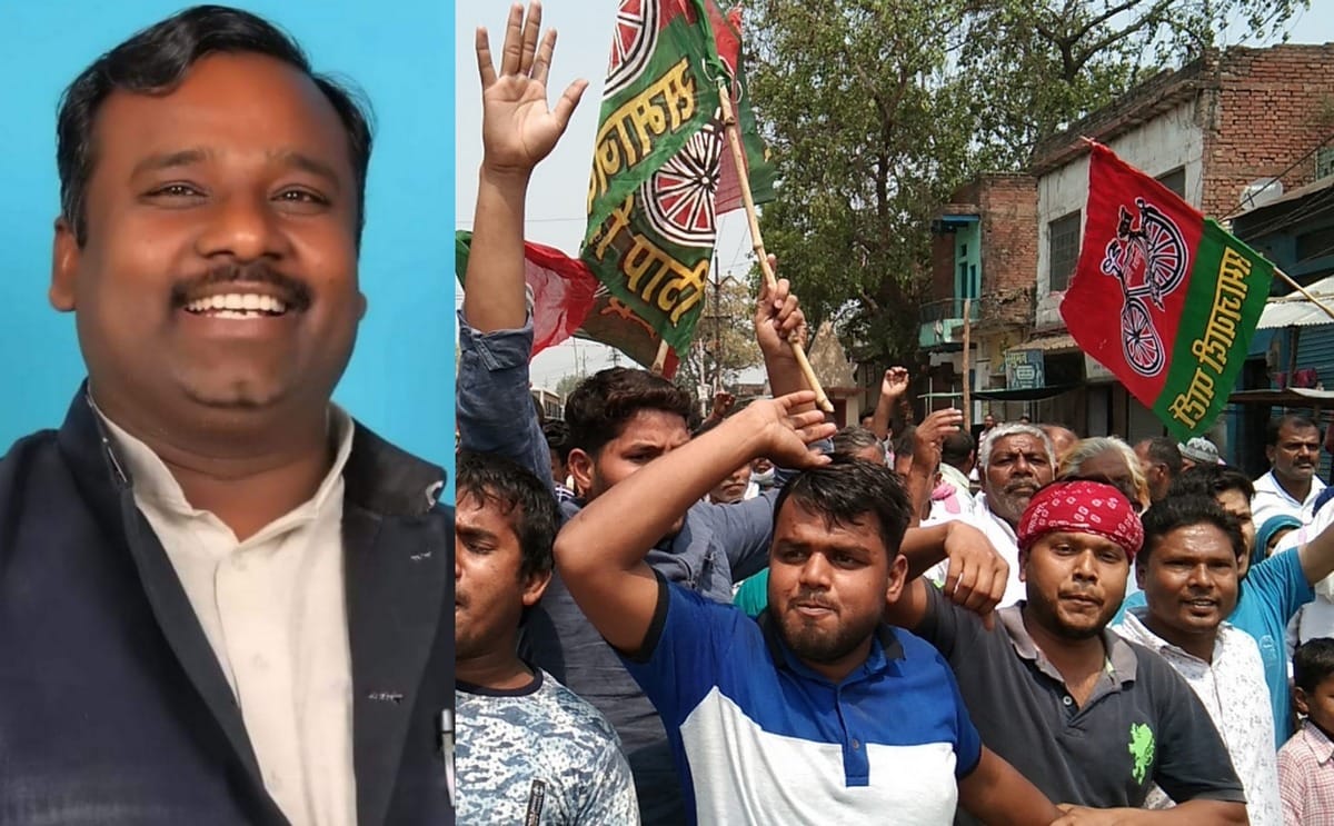 Lok sabha election 2019 SP supporter protest against sanjay singh chauhan in chandauli