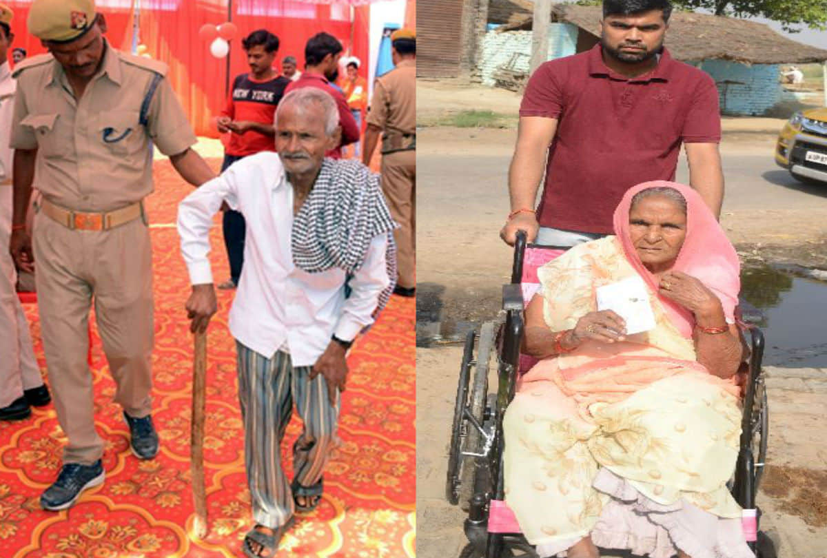 Etah Lok Sabha Election 2019 senior citizen and disabled people cast vote