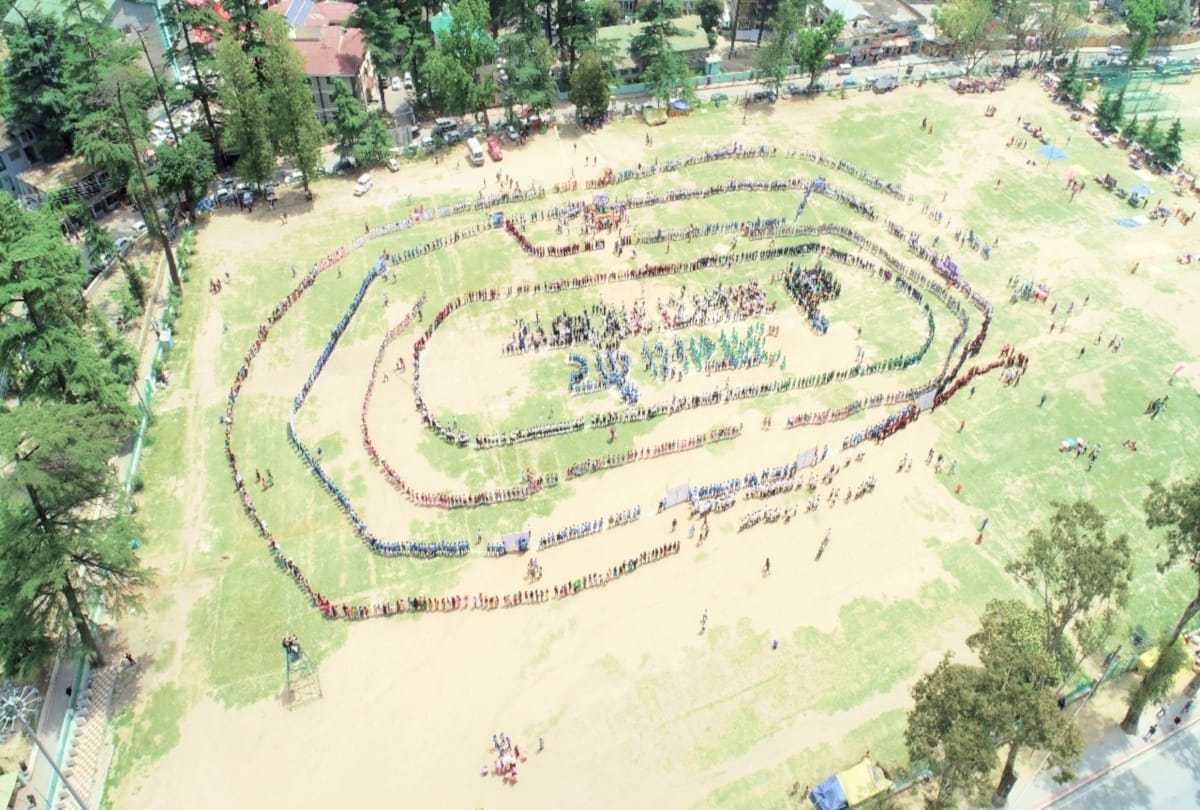 lok sabha election 2019: 3200 students created human chain to make voters aware in kullu himachal