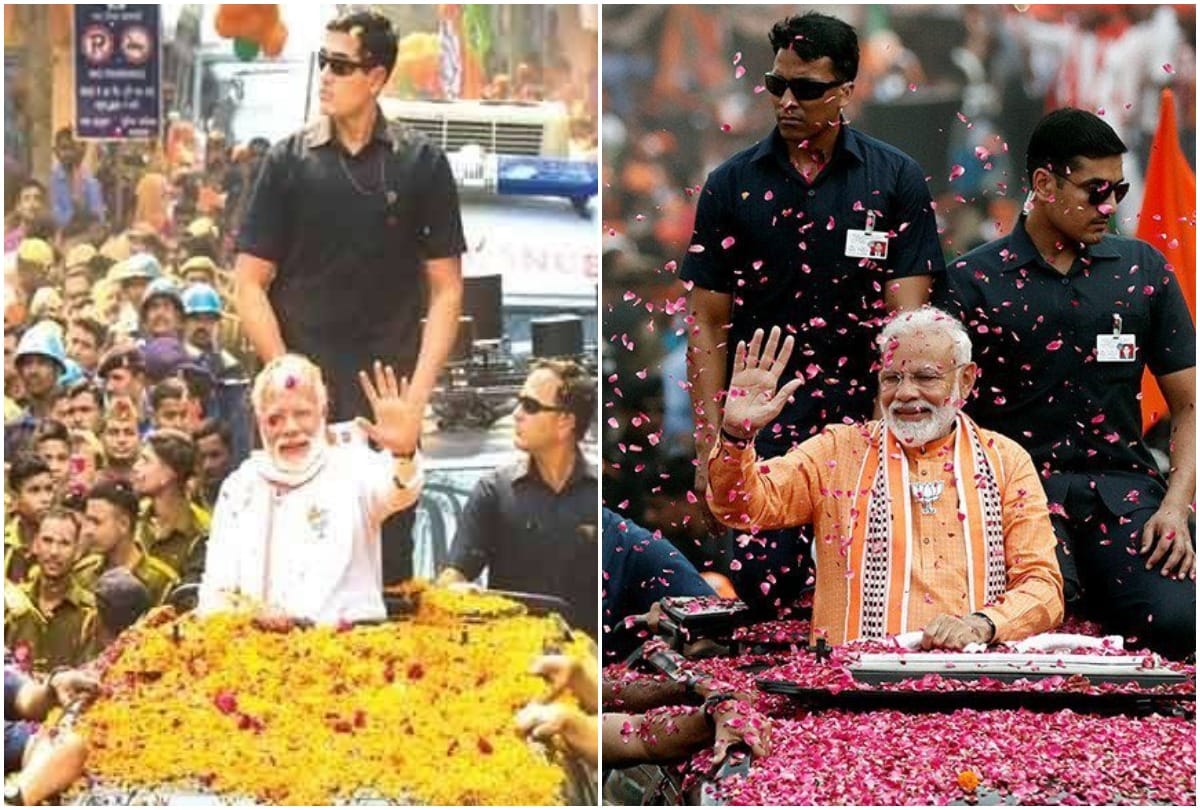 Lok Sabha Chunav 2019: PM Modi road show comparison with 2014 in pics