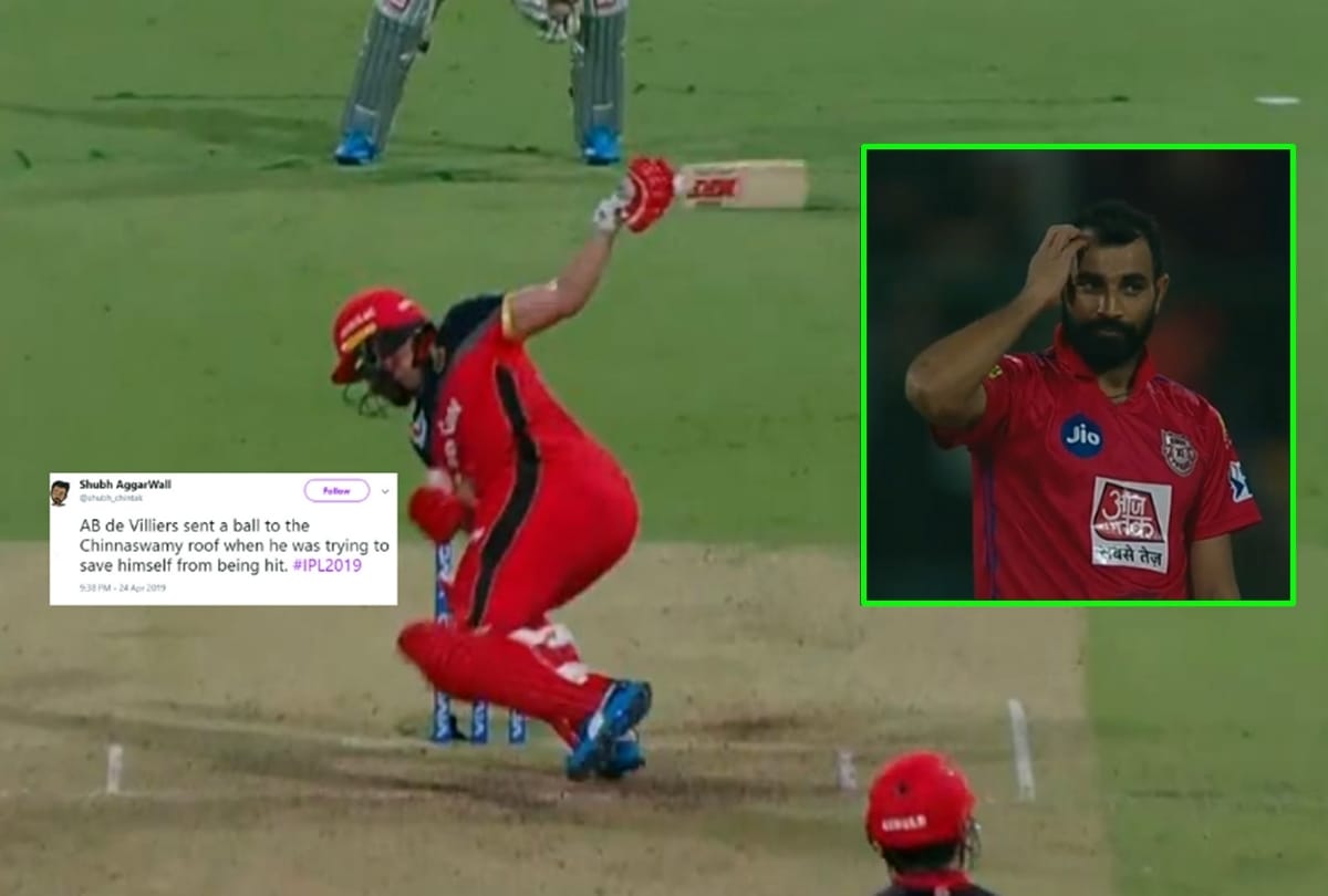 IPL 2019: AB De Villiers smashes one handed six on Mohammed Shami ball
