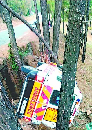 108 ambulance car crashes, two injured