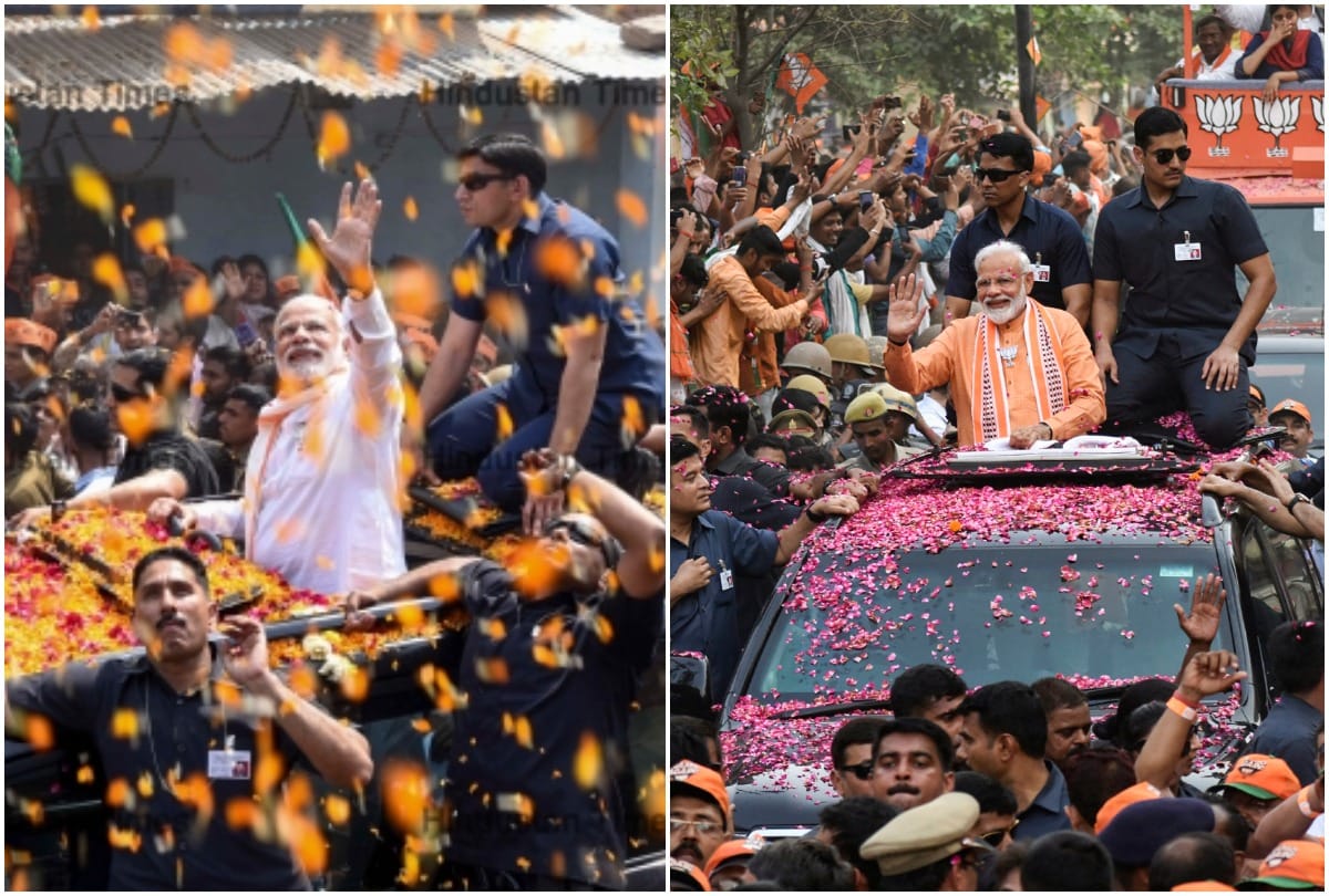 Lok Sabha Chunav 2019: PM Modi road show comparison with 2014 in pics