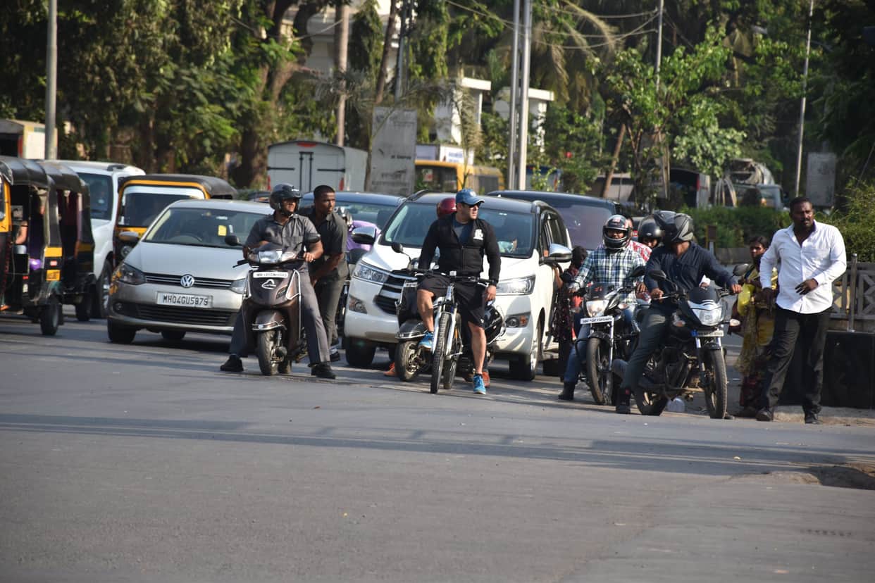 Salman Khan Spotted doing Cycling on Mumbai Streets