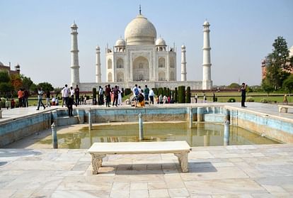 taj mahal's marble turns yellow and green due to pollution