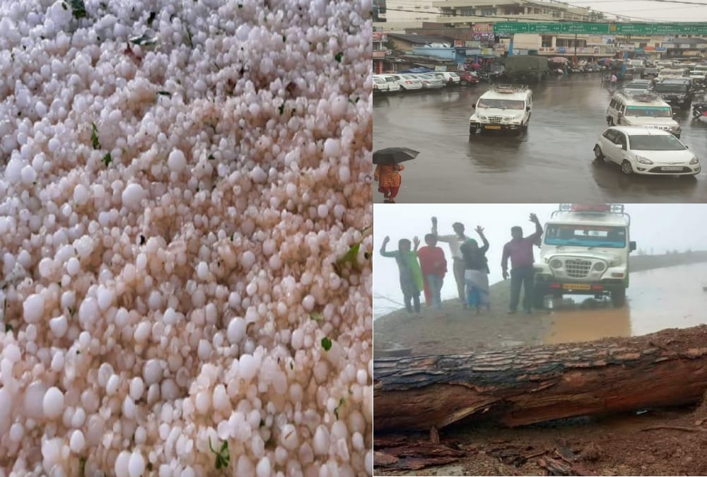 Heavy hail storm and rainfall snowfall in uttarakhand create problem for people photos