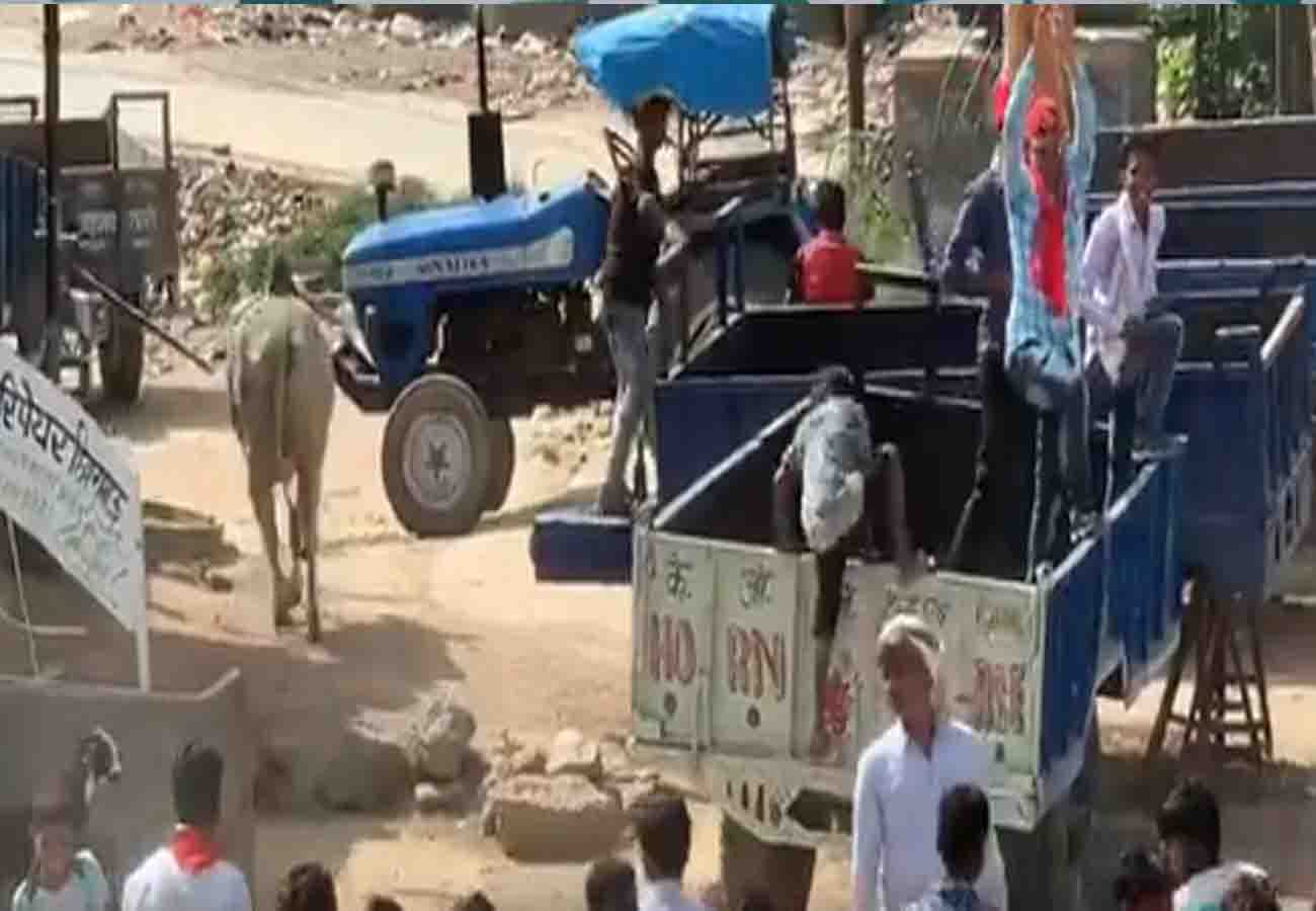 bull entered in dimple yadav's road show lok sabha election 2019