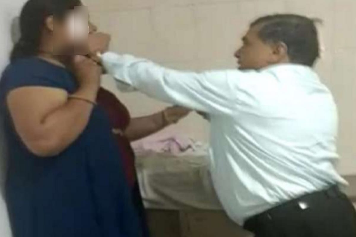 Beating by doctor of female employees in Meerut District Hospital and to indecency