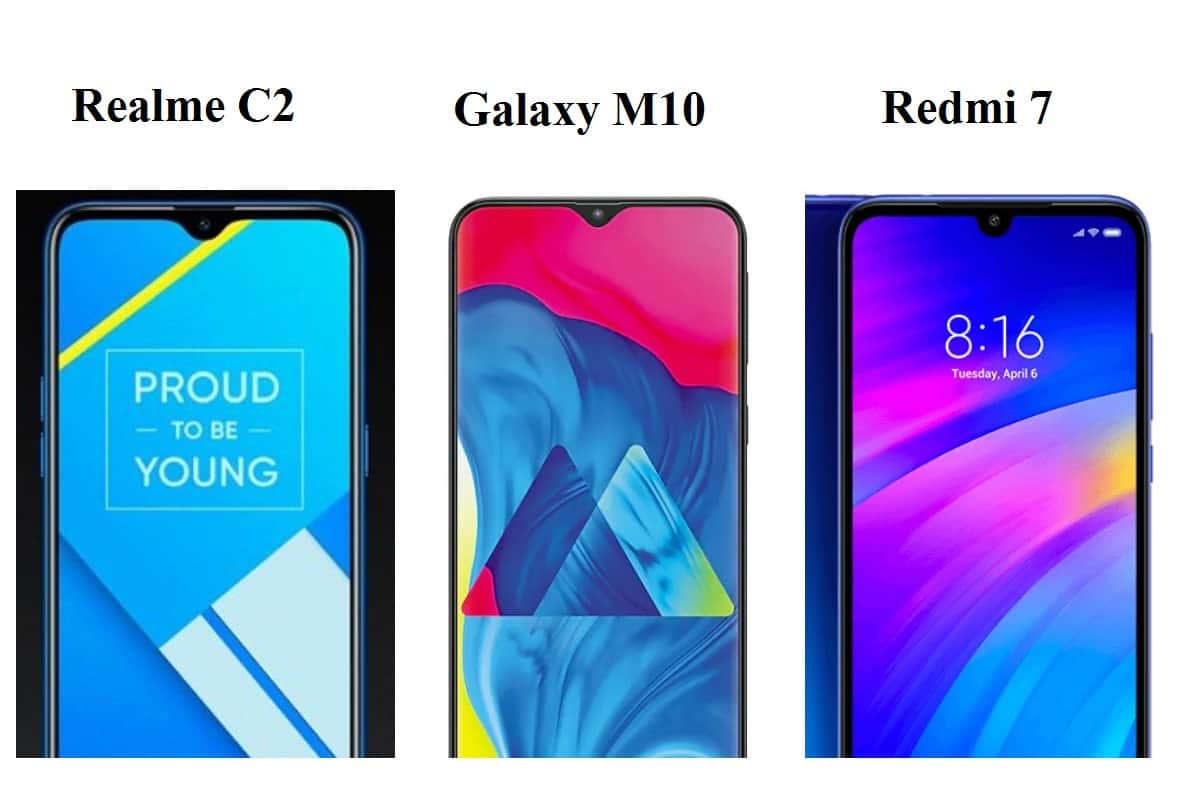 Samsung Galaxy M10 vs Redmi 7 vs Realme C2: Specifications, price comparison