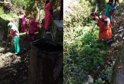 Nagar panchayat president Done drains cleaning in chamoli