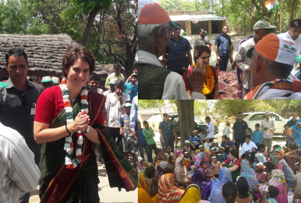Priyanka Gandhi Vadra visits the villages of Amethi.