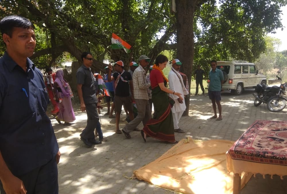 Priyanka Gandhi Vadra visits the villages of Amethi.
